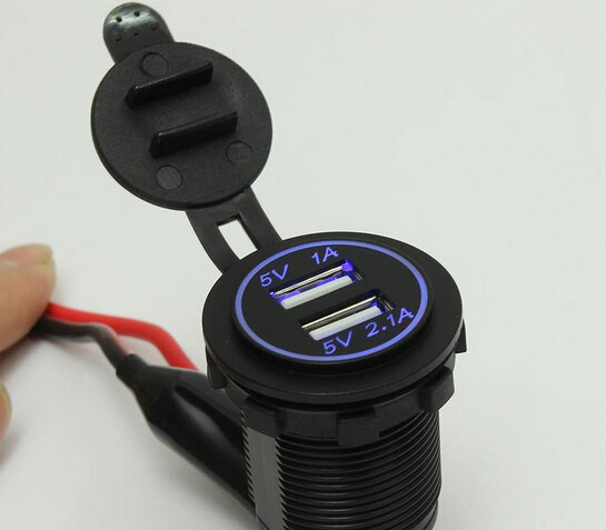 DIY Waterproof 12~24V Dual USB Car Charger Adapter Socket USB Car Adapter