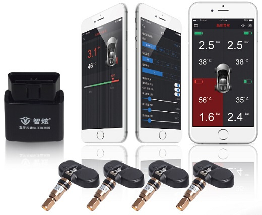 OBD Bluetooth Wireless TPMS Tire Pressure Monitor System Internal Sensor TPMS