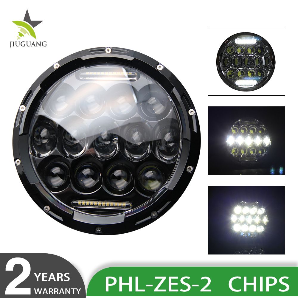 Factory E-MARK 12V 24V 75W Cheap 7 Inch Round LED Headlight with DRL Hi Lo Beam Jeep Wrangler Driving Light