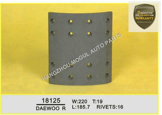 Premium Quality Brake Lining for Japanese Truck (18125)