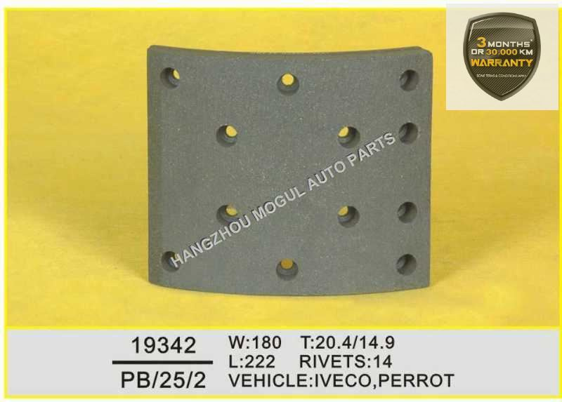 Brake Lining for Heavy Duty Truck Non Asbestos (PB/25/2)