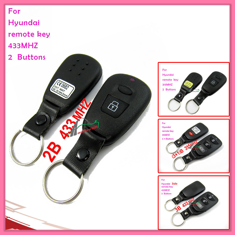 Remote Control for Auto Hyundai with 2 Buttons 433MHz