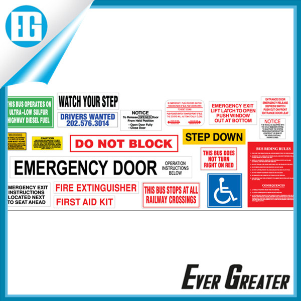 High Quality Adhesive School Bus Signs and Decals