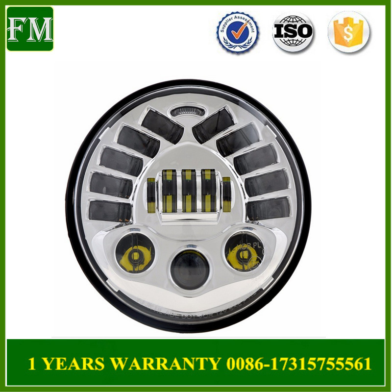 DOT Emark Approved 7inch Chromed Headlight for Jeep Accessories