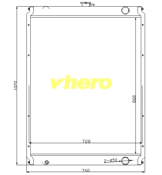 Cooler Aluminum Auto Radiator for Technical Vehicle Case 210di
