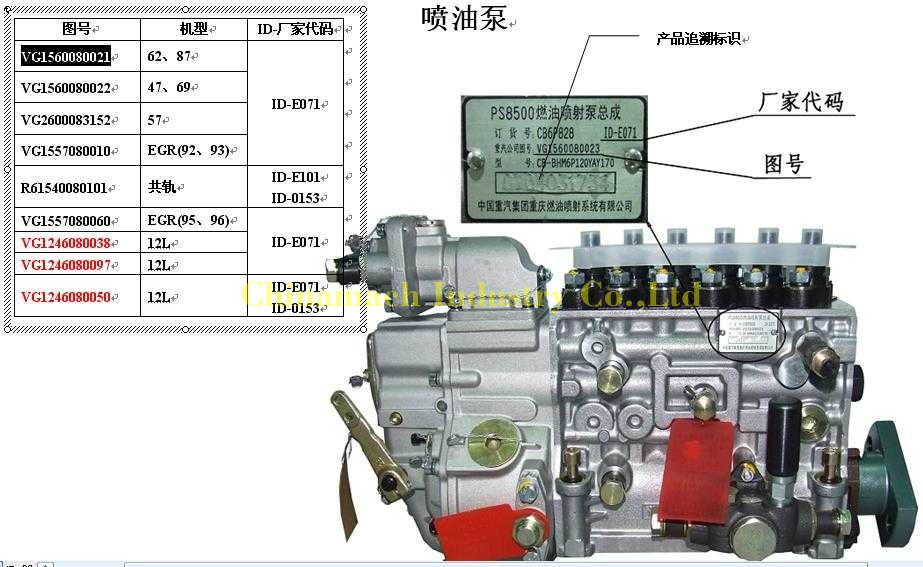 Fuel Injection Pump (VG1560080022) for Wd615.69&Wd615.47 Engine