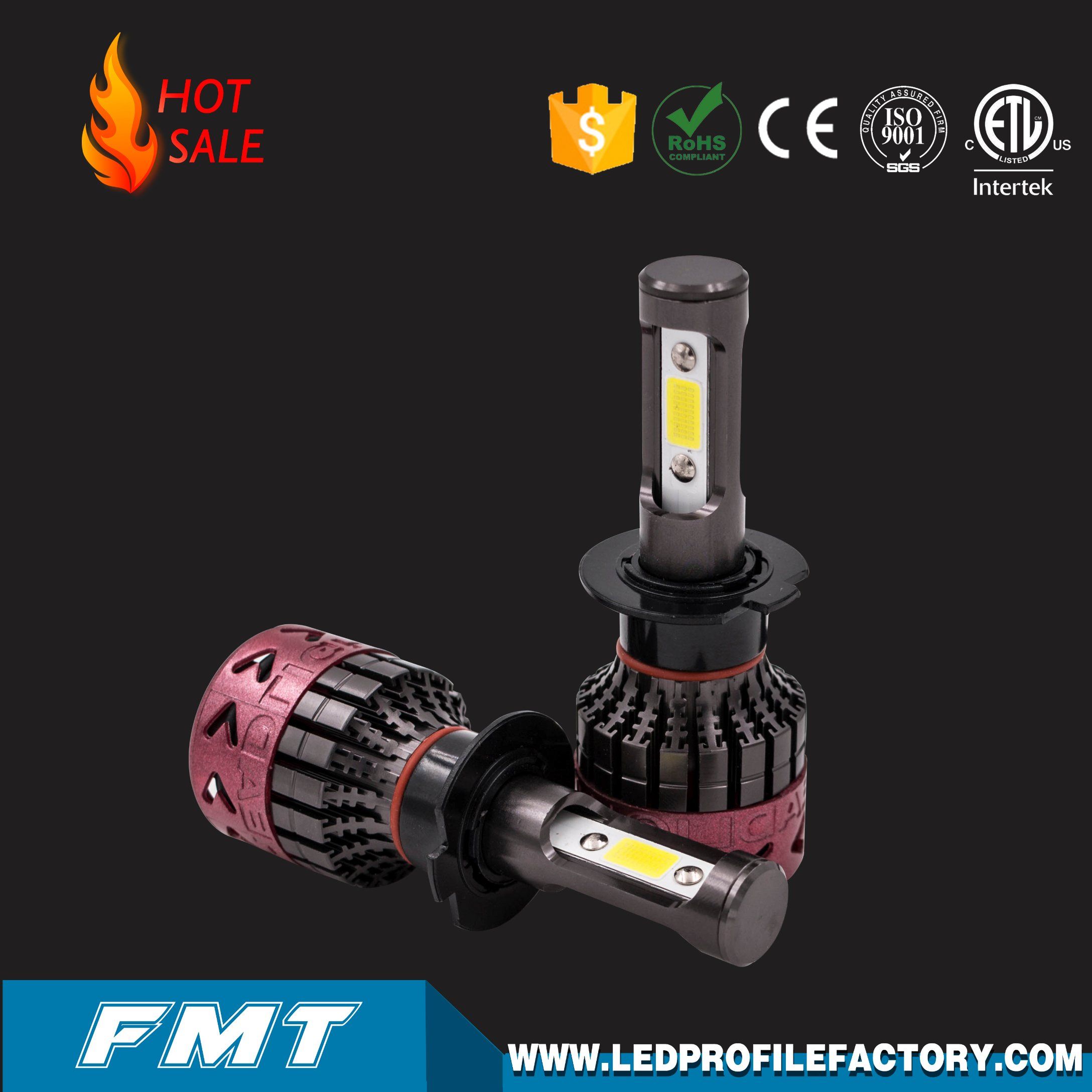 Hot Selling DC 24V 12V LED Car Head Light, 6000K 8000K 3000lm Per Bulb H7 LED Headlight, Motorcycles LED