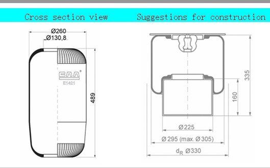 Volvo Air Spring Air Bag Air Suspension Rubber Air Spring 1421n &W01-095-0472