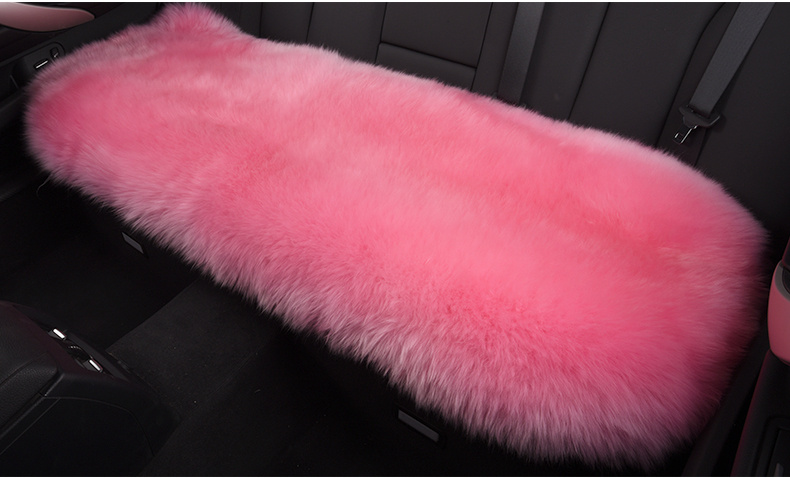 Luxurious Long Wool Plush Car Seat Cushion for Ladies