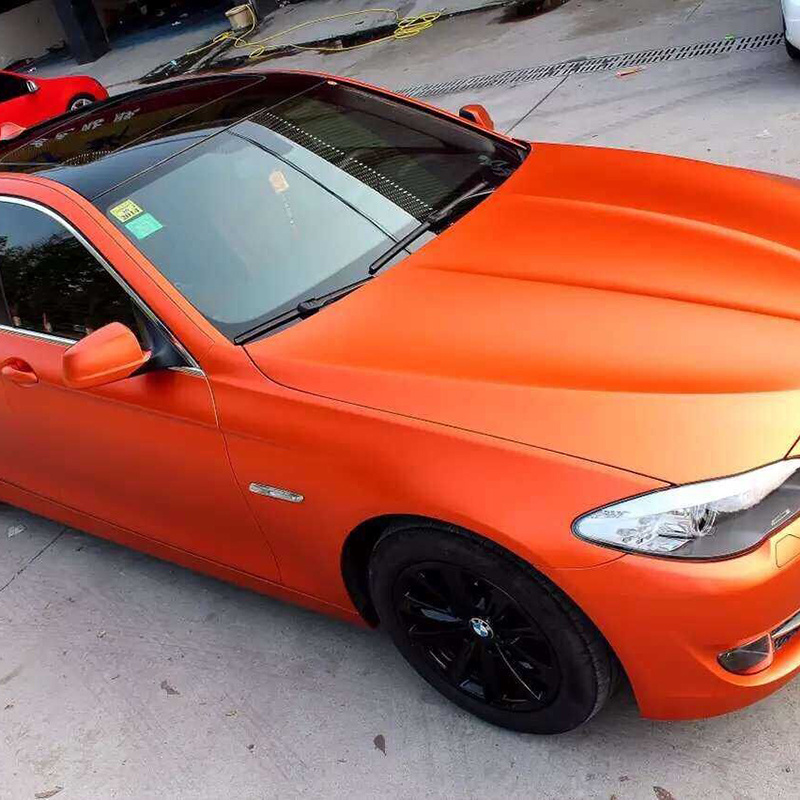 1.52*20m Orange Gold Self Adhesive Waterproof Air Bubble Free PVC Matte Chome Car Wrap Vinyl