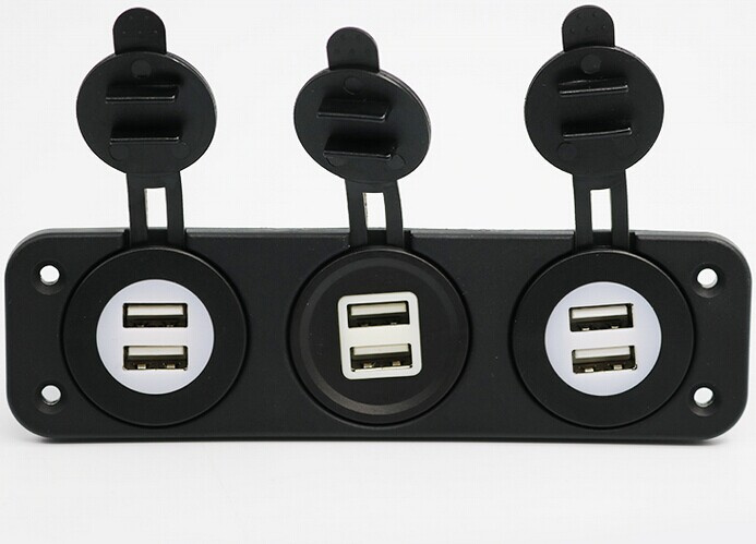 DC 12V/24V Dual Ports Car USB Charger Socket for Tablet USB Socket