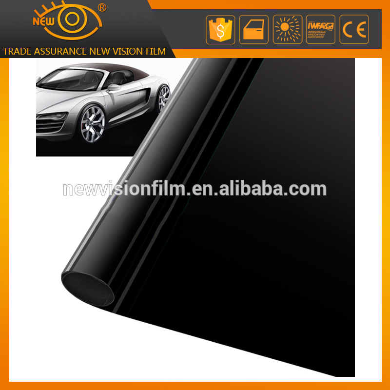 Dark Black Car Window Glass 1.5 Mil Dyed Film