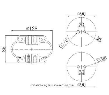 Hot Sale Single Convoluted Industrial Air Spring for Truck Bellows Spring Fs40-6
