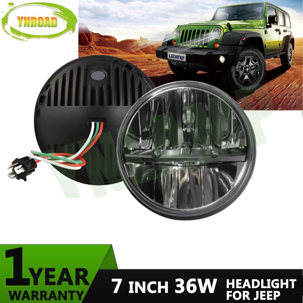 CREE LEDs 36W 7inch Hi/Low Beam Offroad LED Jk Headlight