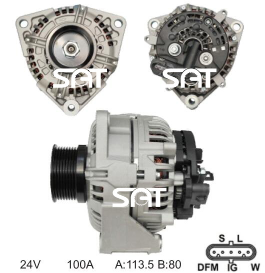 Bosch Alternator 0124655001 Ca1739IR 12389