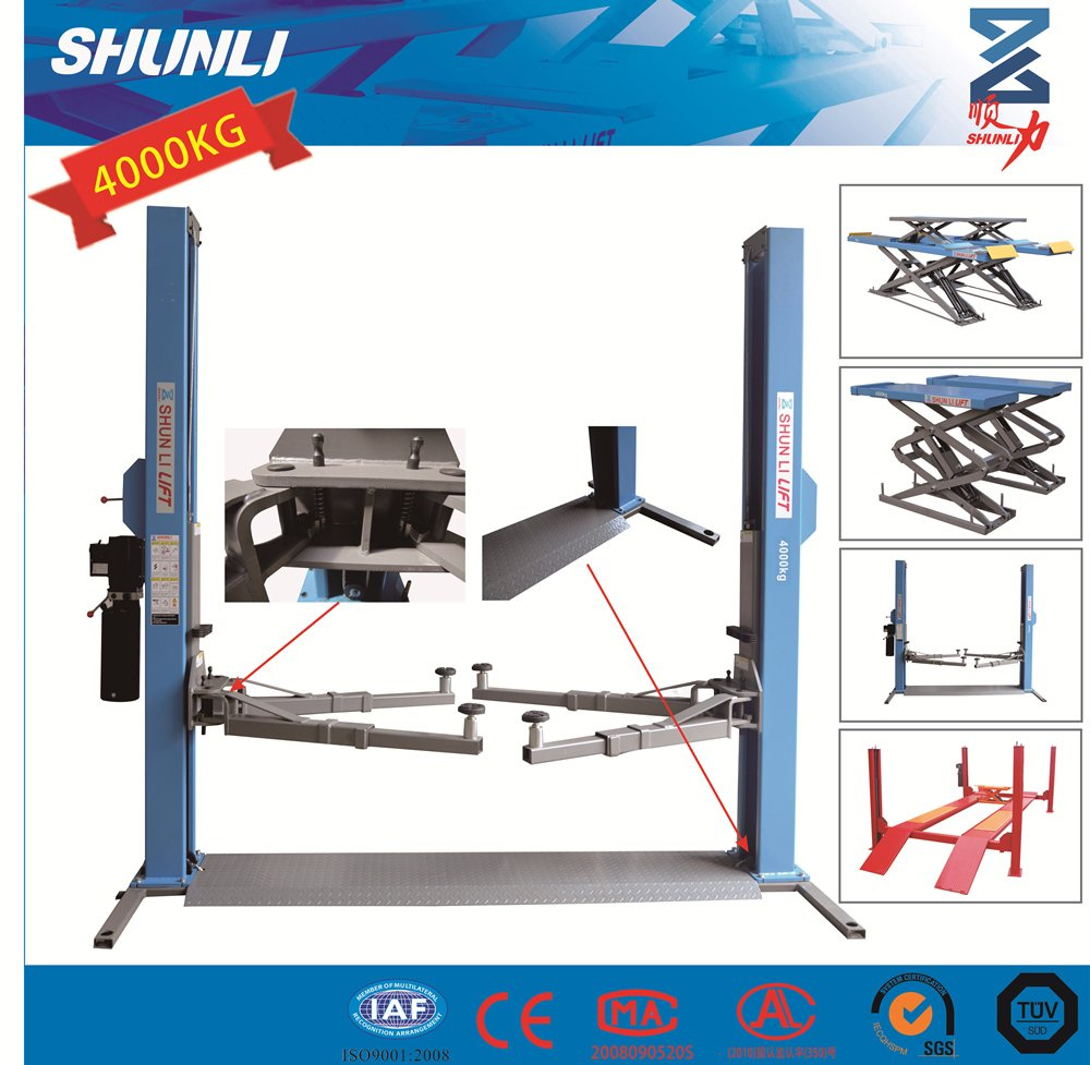 4000kg Ce Approved Air Actuated Lock Mnual Car Lift Post Lift