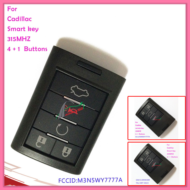 Car Key for Auto Cadillac 315MHz Fccid: M3n5wy7777A 3+1 Buttons
