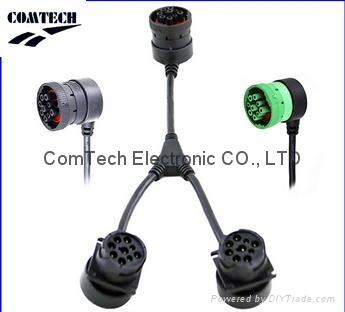 Y Splitter J1939 9 Pin Deutsch Connector J1939 Diagnostic Cable for Truck