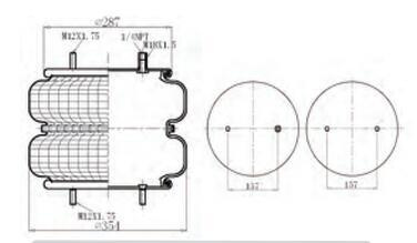 Air Suspensions Contitech Fd 530-35 530 Goodyear 2b14 - 383 Firestone W01 - M58 - 7557 Air Spring