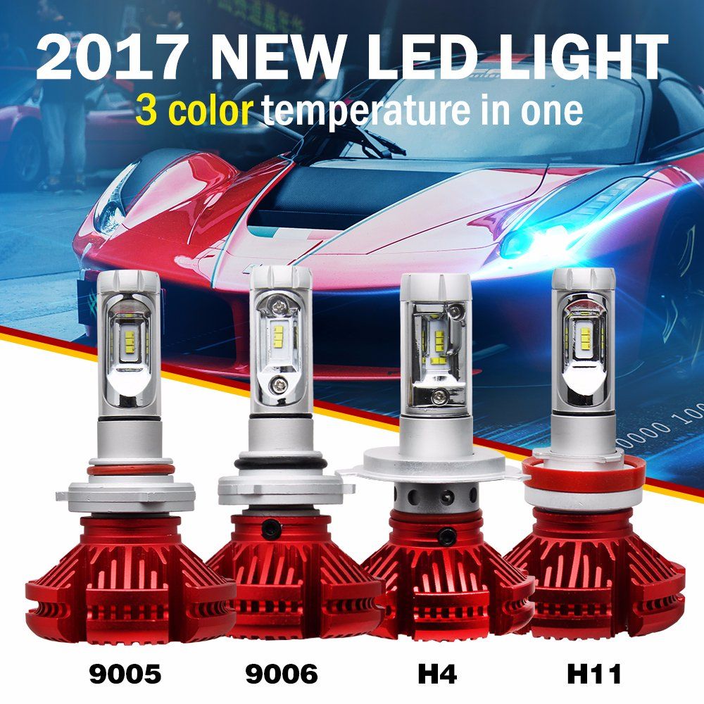 12V H4 H7 H11 X3 Car Fanless LED Headlight