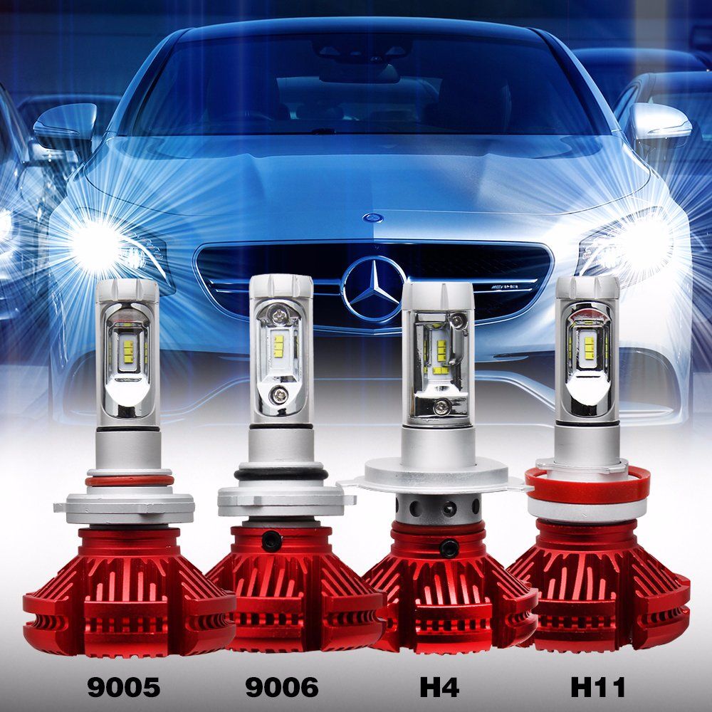 New Fanless X3 Auto LED Headlight 6000lm 50W 9012 H4 H7 LED Car Headlight