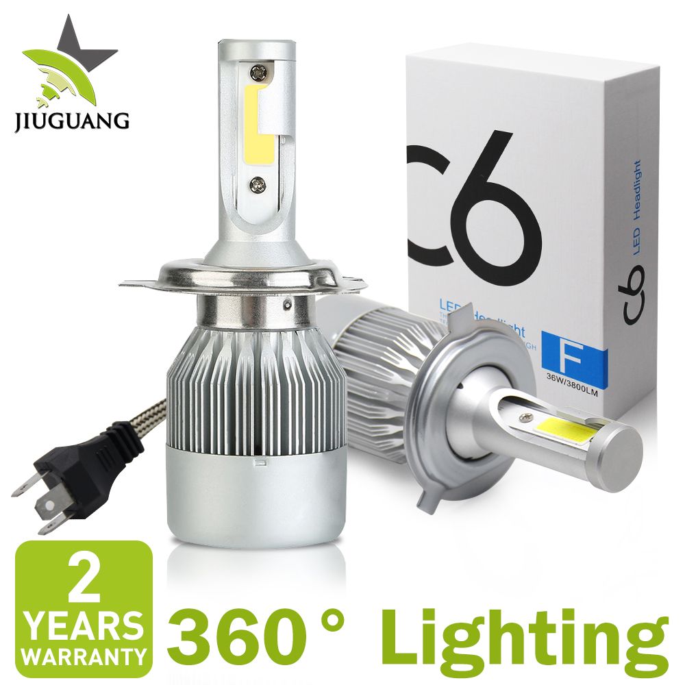 Super Bright 12V Auto Car LED Headlight, H4 H7 H13 H11 9004 9005 Hi Lo Beam C6 Car LED Headlight Bulb