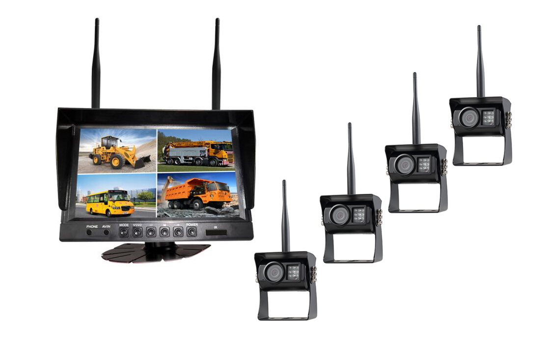 9-Inch 4CH Digital Wireless Monitor Wireless Rear View Camera for Trucks and Trailors