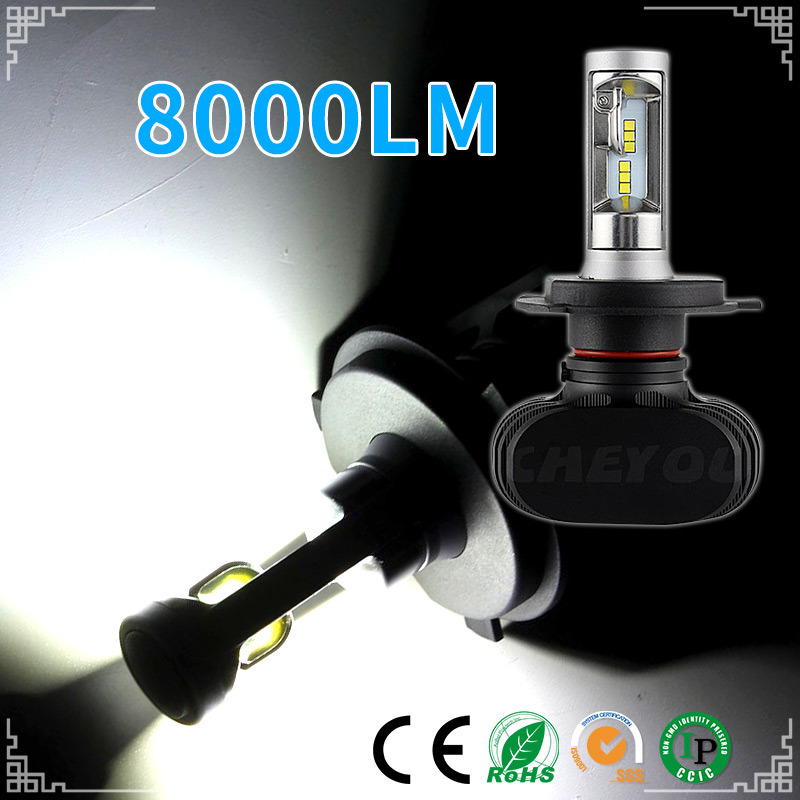 Super Bright 8000lm 9007 Car LED Headlight with HID Ballasts and Auto Lamp