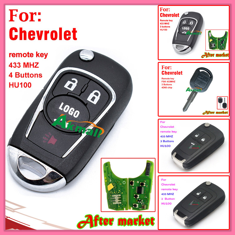 Auto Remote Key for Chevrolet with 2 Buttons 433MHz