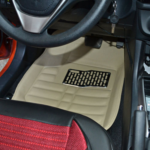 Us 5PC Universal Car Floor Mats Floorliner Front&Rear Carpet All Weather Beige