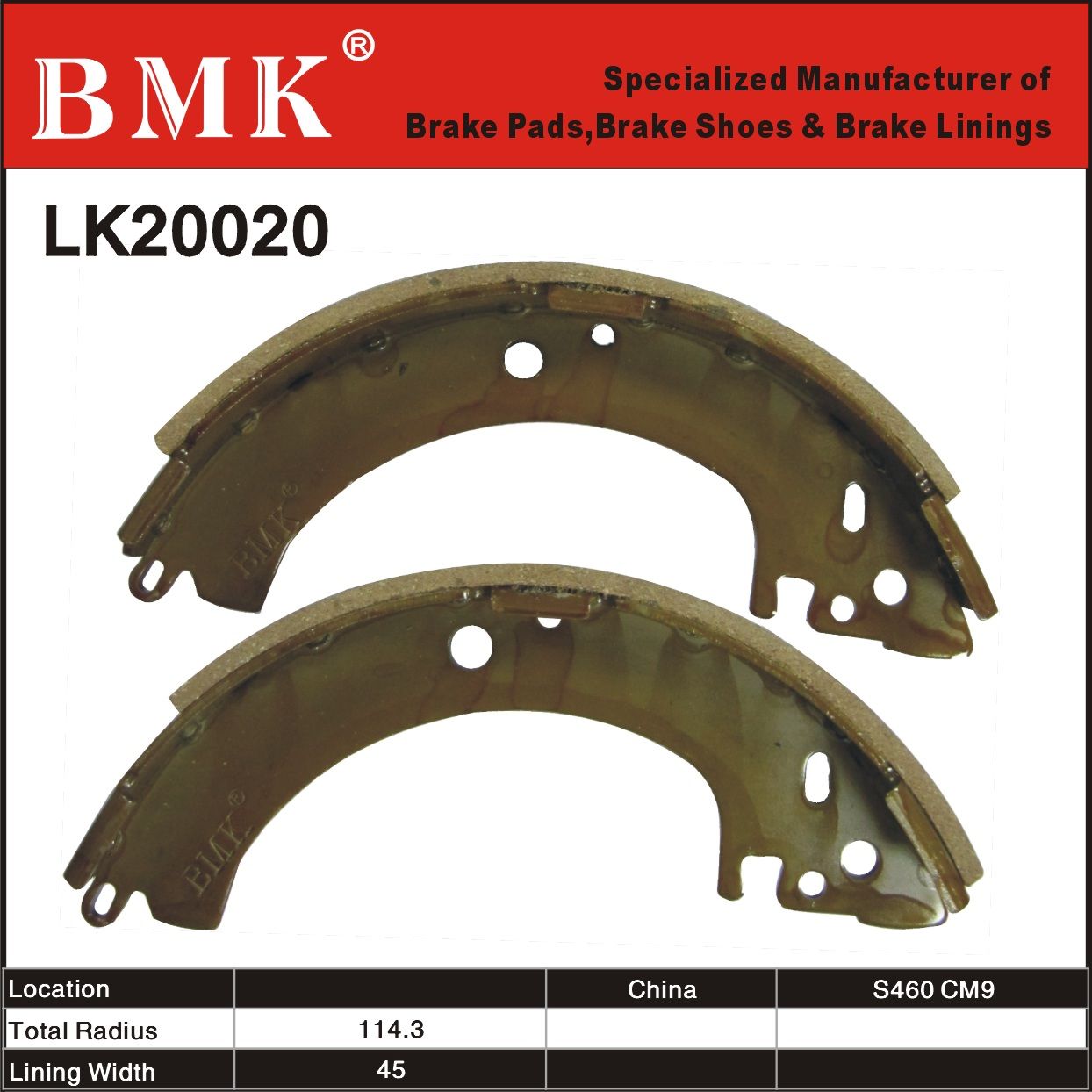 Environment Friendly Brake Shoes (LK20020) for Chana