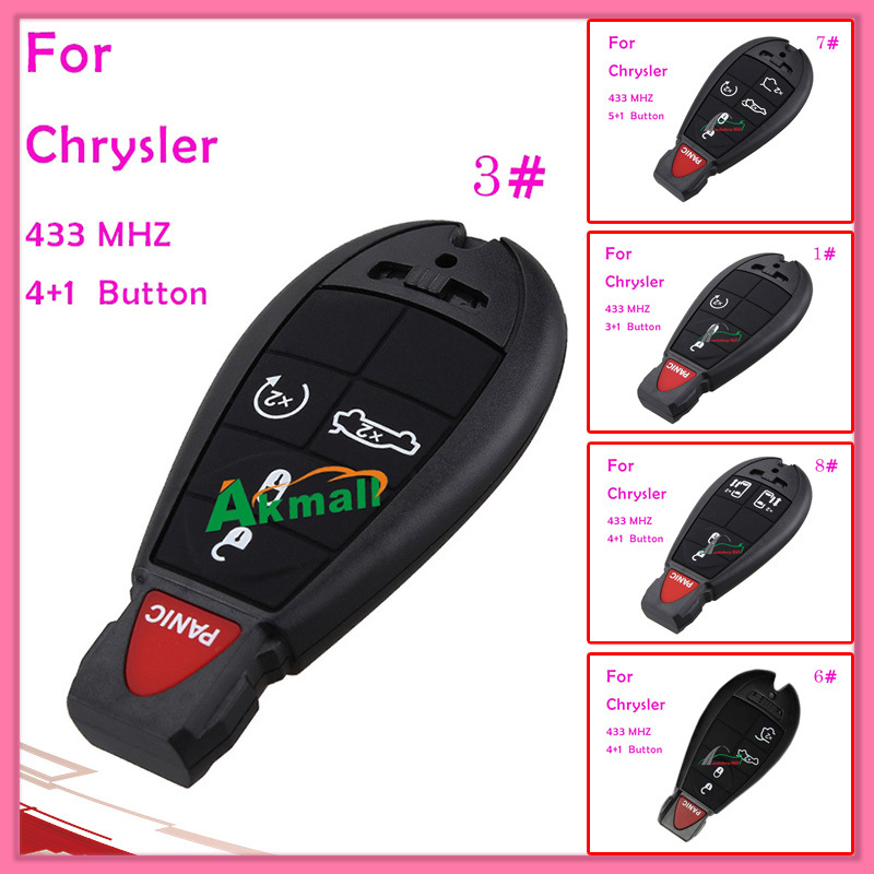 Smart Remote Car Key for Chrysler Cherokee with 3+1 Buttons 433MHz for USA M3n5wy783X
