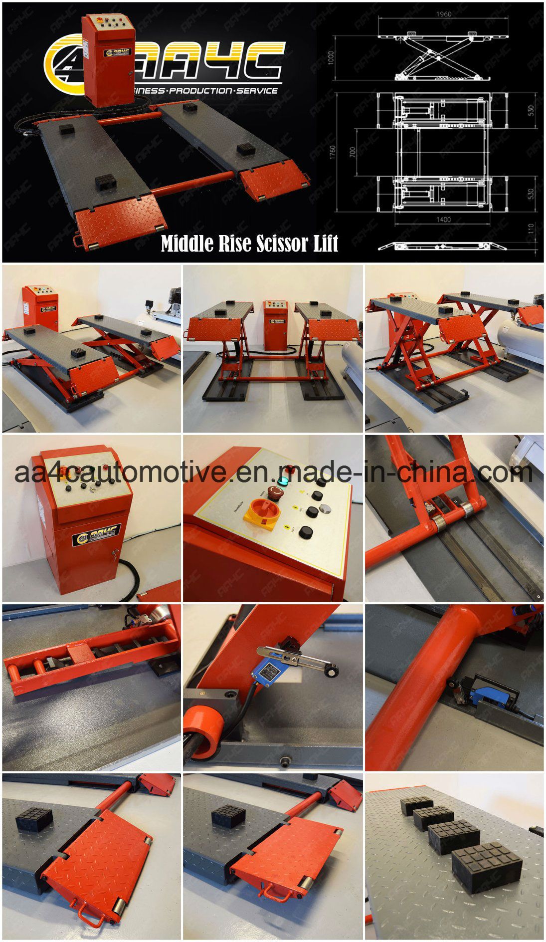 Middle Rise Scissor Lift with Movable Trolly  (AA-TCL3100A)