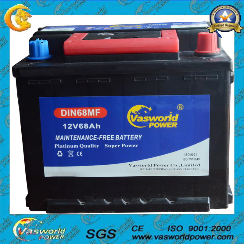 Factory Supplied Top DIN68mf 12V68ah Sealed Mf Car Battery 56818mf