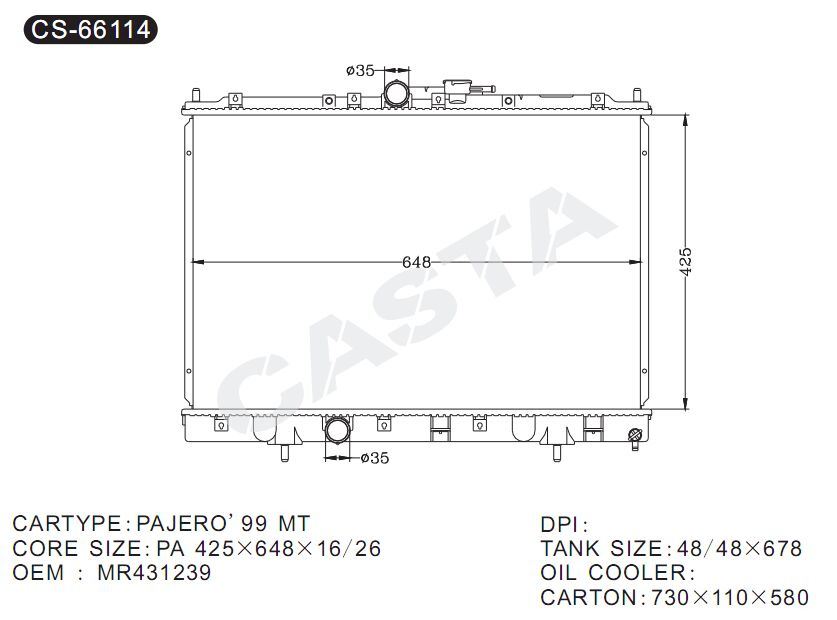 Whole Sale Mitsubishi Auto Radiator for Pajero'99 Mt