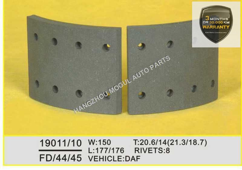 Brake Lining for Heavy Duty Truck Non Asbestos (19010/19011)