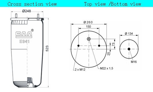 BPW Service Assembly Air Spring Air Suppension Without Piston Ref 941MB