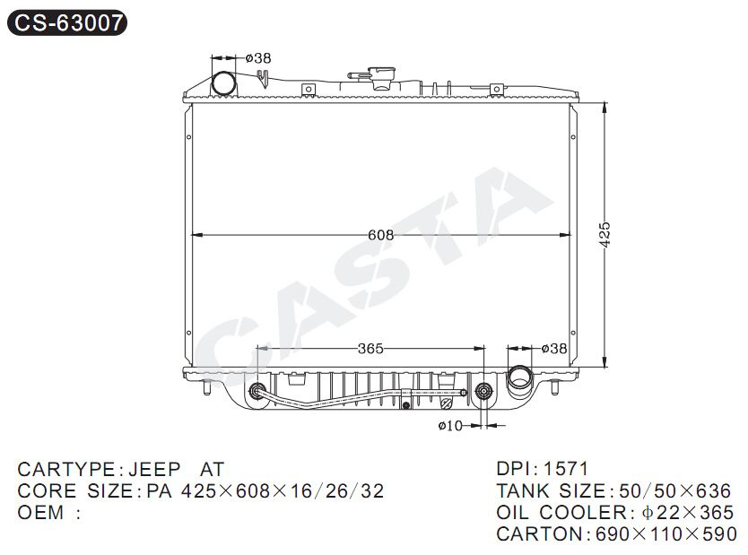 Wholesale Aluminum Isuzu Radiator for Jeep AT