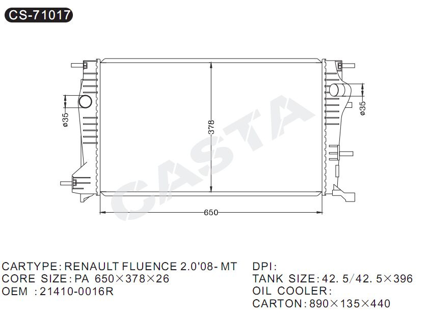 Suitable for Renault Fluence 2.0'08-Mt Aluminum Radiators for Sale