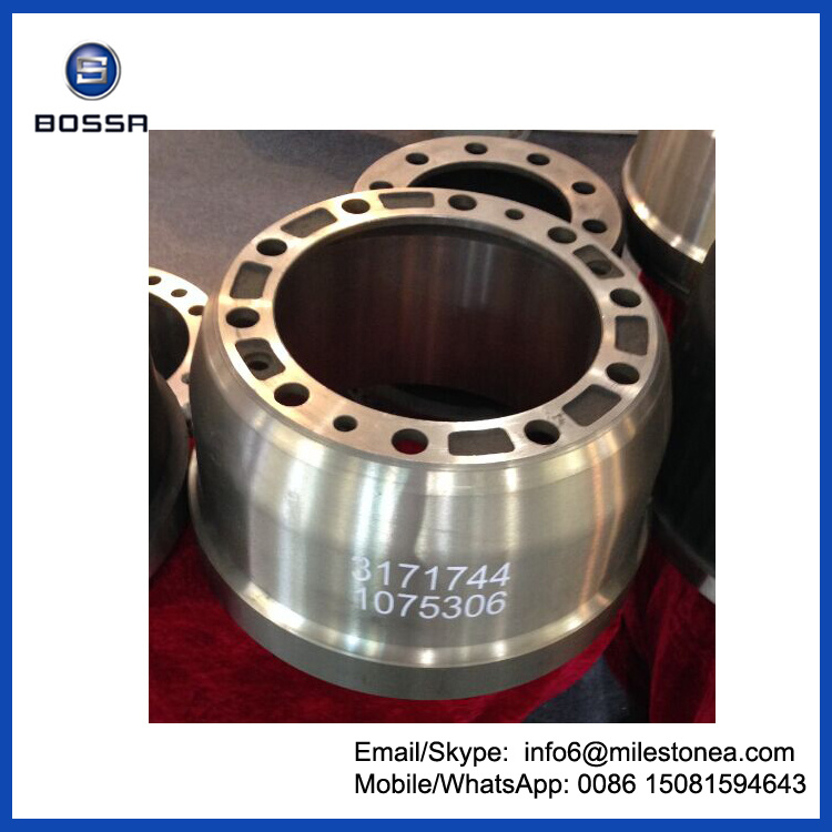 Truck Parts Brake Drum 3171744 / 1075306 for Volov Truck
