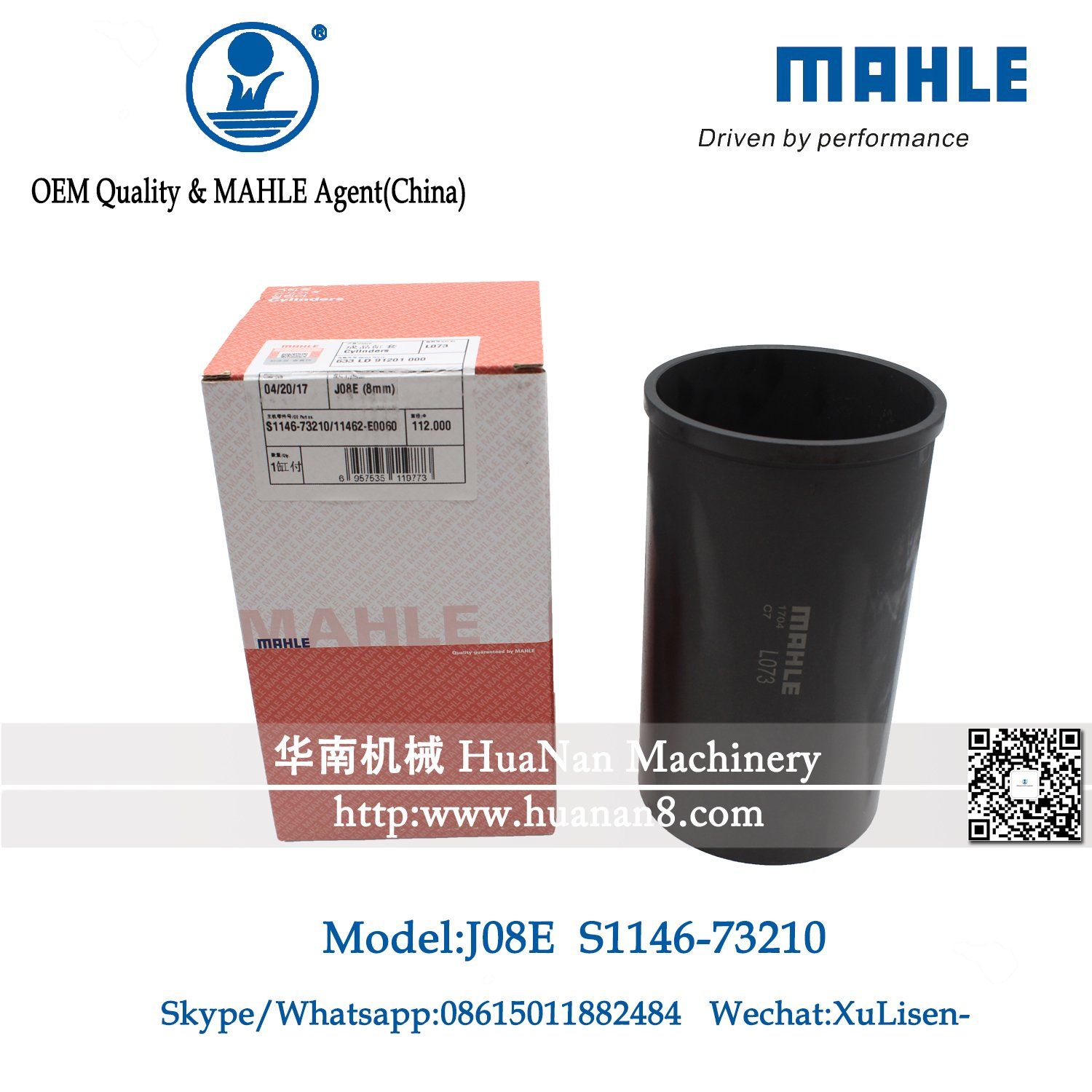 Hino J08e Cylinder Liner with Mahle Quality