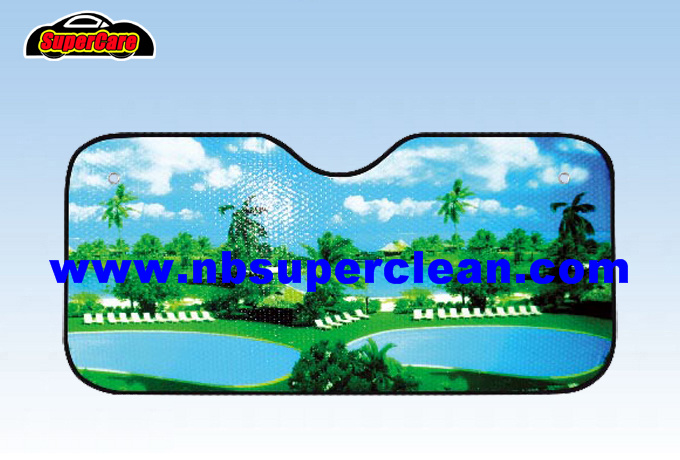 Popular Customized Logo Printed Air Bubble Nylon Car Sunshade
