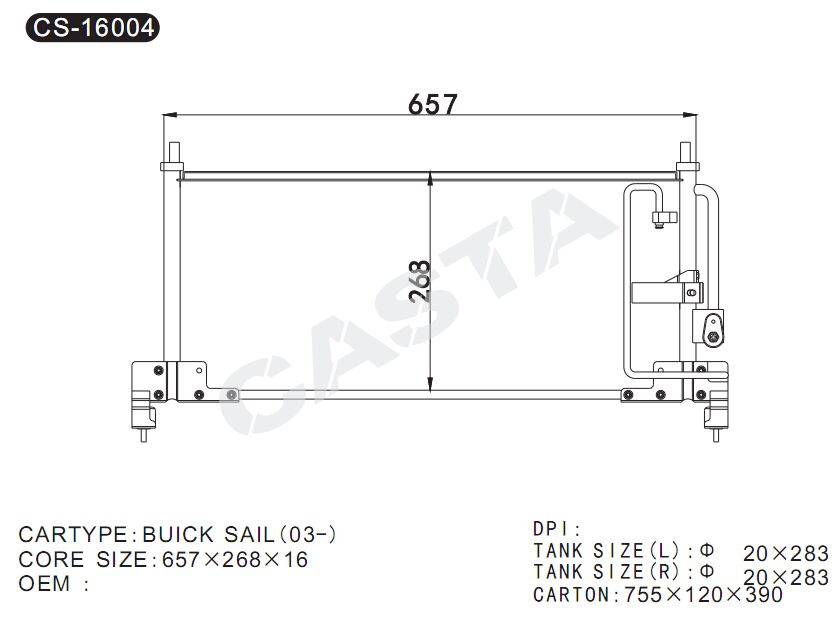 Aluminum Auto Condenser for Gmc Buick Sail (03-)