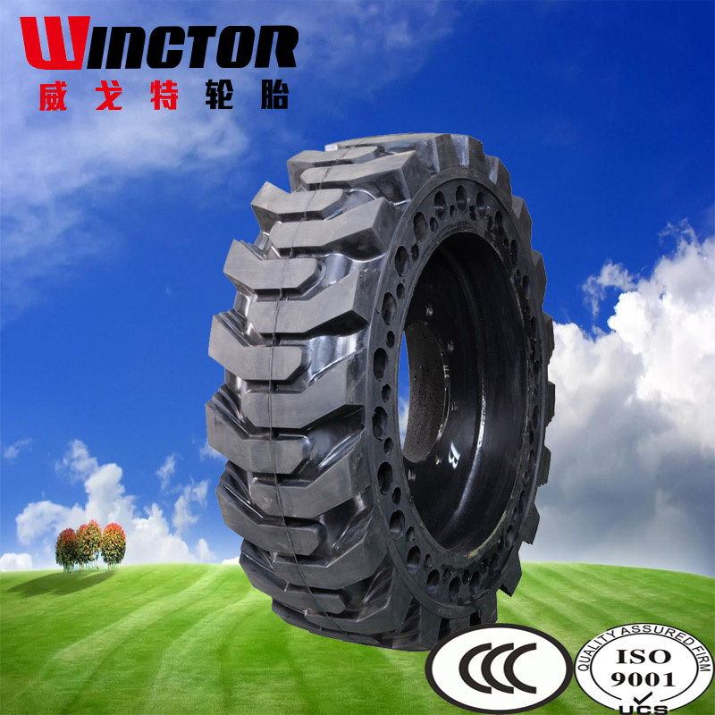 10-16.5, 12-16.5 Solid Skid Steer Tire for Bobcat Loader