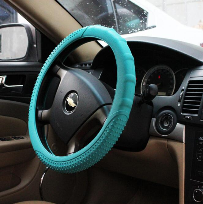 Designer 13 Inch Shrink Massage Silicone Auto Steering Wheel Cover