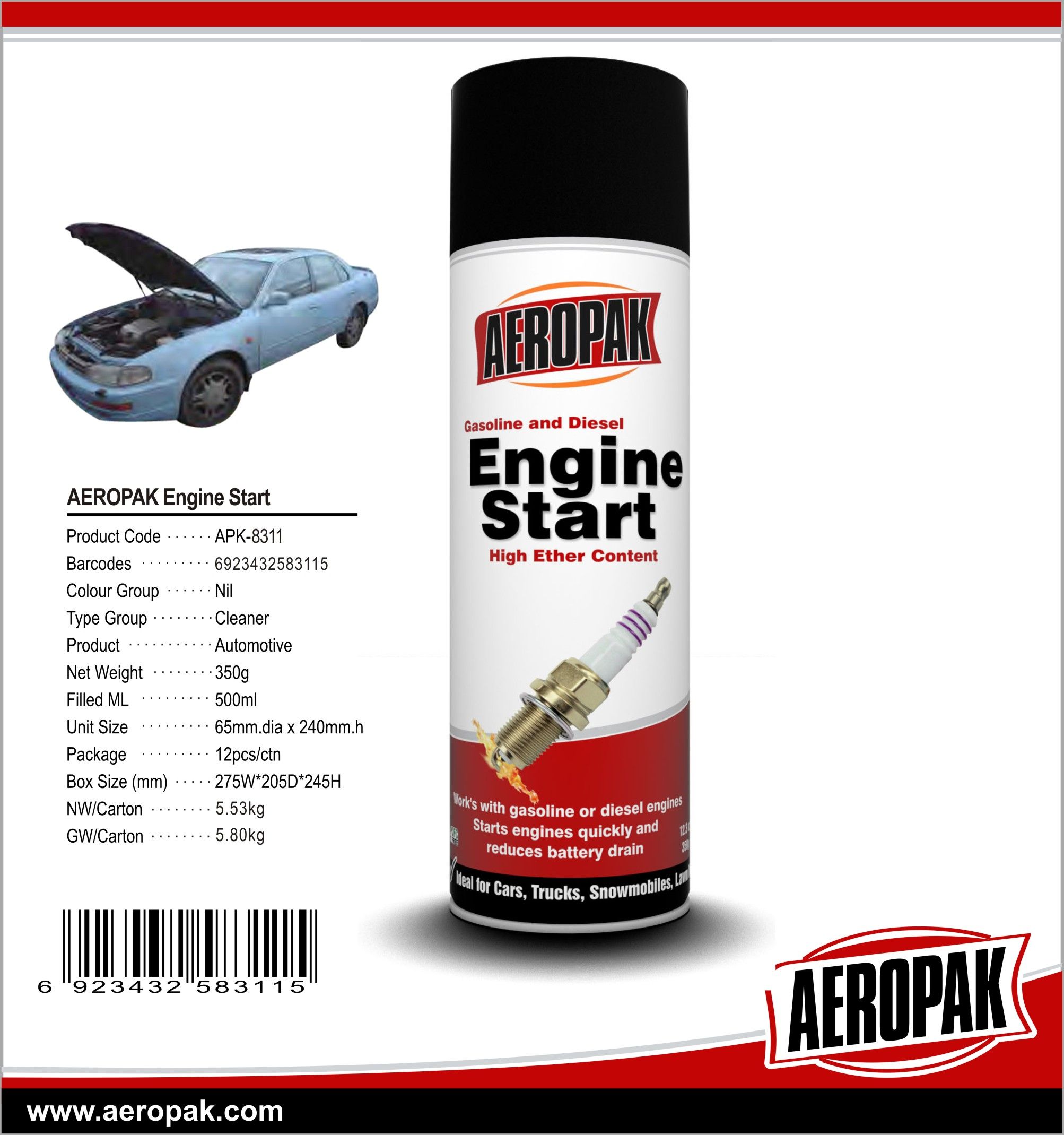 Low Temperature Start Starting Fluid Engine Starter