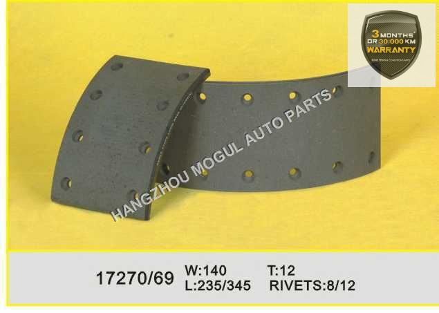 Long Lifetime Brake Lining for Heavy Duty Truck (17269/17270)