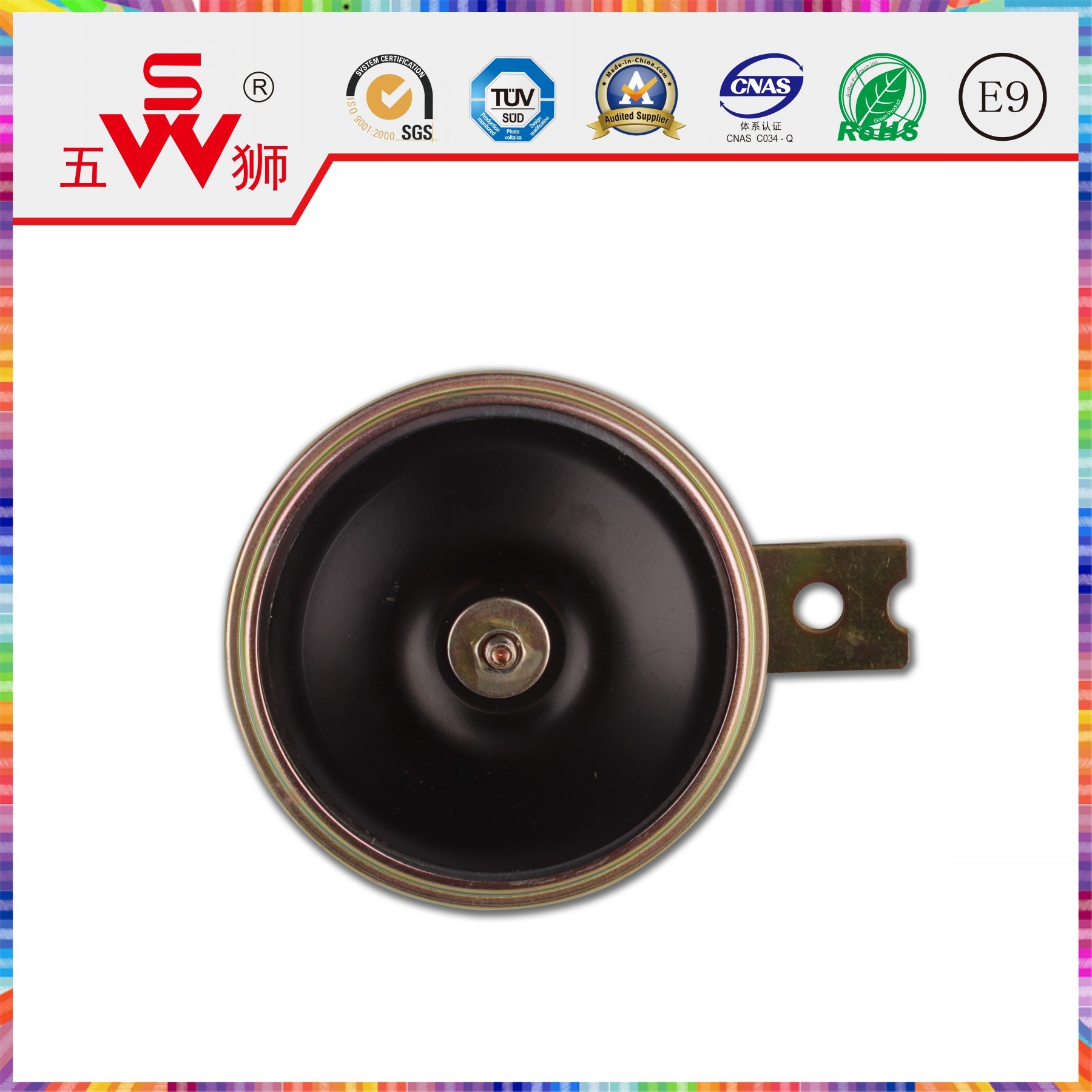 24V 3A Black Disk Electric Horn Car Speaker