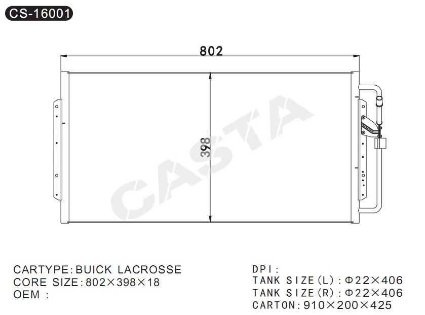 Original Quality Auto Condenser for Gmc Buick Lacrosse