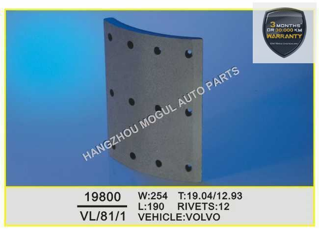 Premium Quality Brake Lining for Heavy Duty Truck (19800)